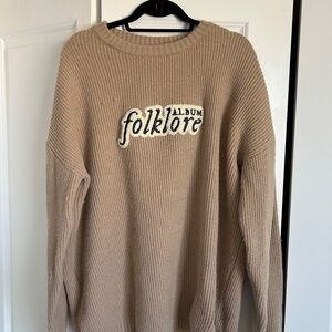 Taylor Swift Folklore album chenille patch crewneck sweater